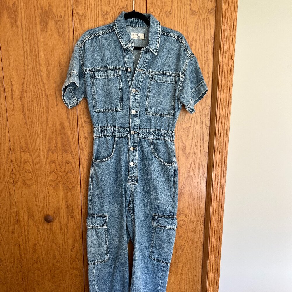 Free People denim jumpsuit